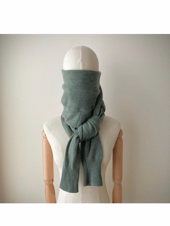 joodito 100% cashmere sweater wrap preppy tie scarf japanese boro light green - Picture 3 of 11